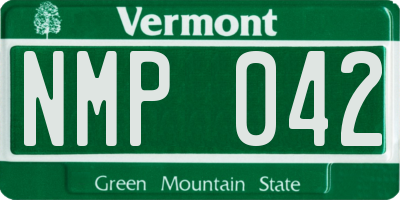 VT license plate NMP042