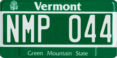 VT license plate NMP044
