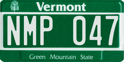 VT license plate NMP047