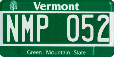 VT license plate NMP052