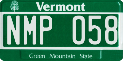 VT license plate NMP058