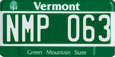 VT license plate NMP063