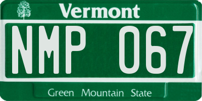VT license plate NMP067