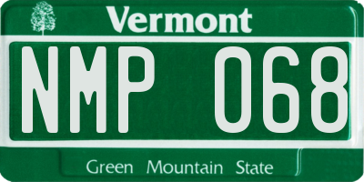 VT license plate NMP068