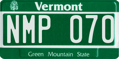 VT license plate NMP070