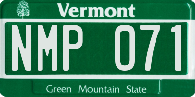 VT license plate NMP071