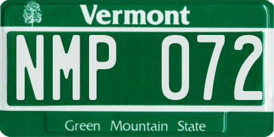 VT license plate NMP072
