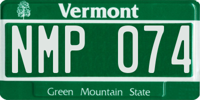 VT license plate NMP074