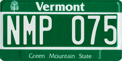 VT license plate NMP075