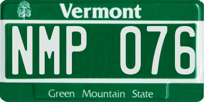 VT license plate NMP076