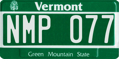 VT license plate NMP077