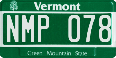 VT license plate NMP078