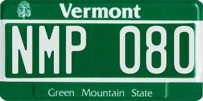 VT license plate NMP080