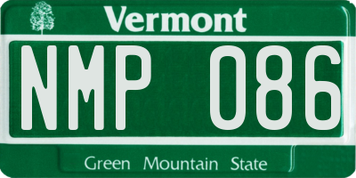 VT license plate NMP086