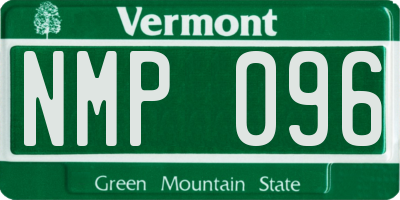 VT license plate NMP096