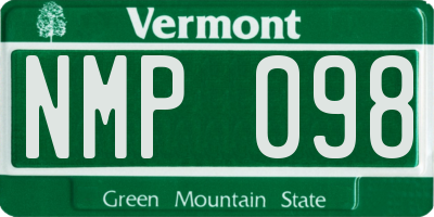 VT license plate NMP098
