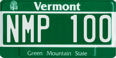 VT license plate NMP100