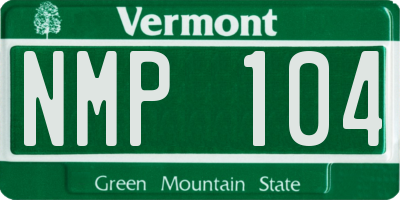 VT license plate NMP104