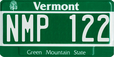 VT license plate NMP122