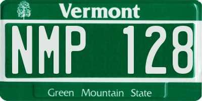 VT license plate NMP128