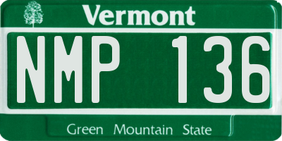 VT license plate NMP136
