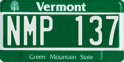 VT license plate NMP137