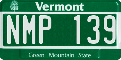 VT license plate NMP139