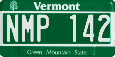 VT license plate NMP142