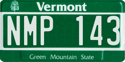 VT license plate NMP143