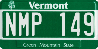 VT license plate NMP149