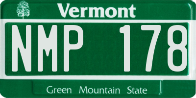 VT license plate NMP178