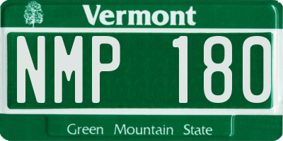 VT license plate NMP180