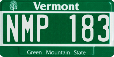 VT license plate NMP183