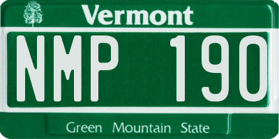 VT license plate NMP190