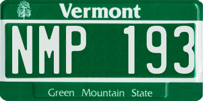 VT license plate NMP193