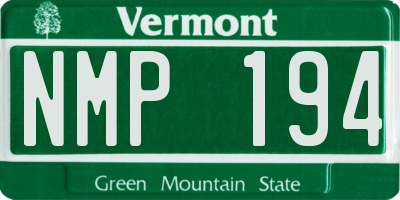 VT license plate NMP194