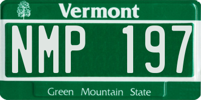 VT license plate NMP197