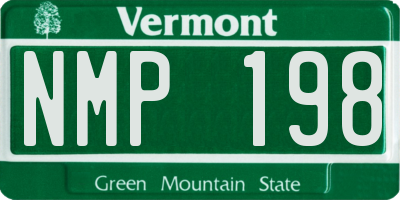 VT license plate NMP198