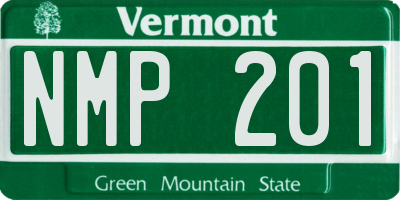 VT license plate NMP201