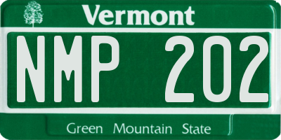 VT license plate NMP202