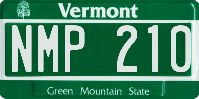 VT license plate NMP210