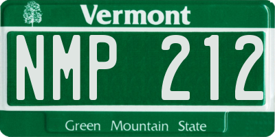 VT license plate NMP212
