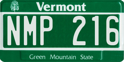 VT license plate NMP216