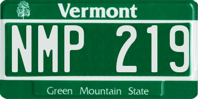 VT license plate NMP219
