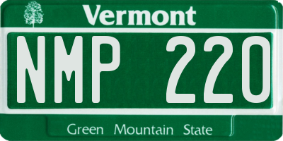 VT license plate NMP220