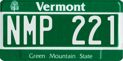 VT license plate NMP221