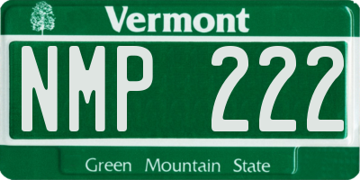 VT license plate NMP222