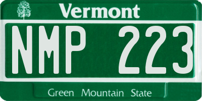 VT license plate NMP223
