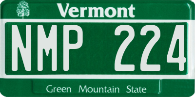 VT license plate NMP224