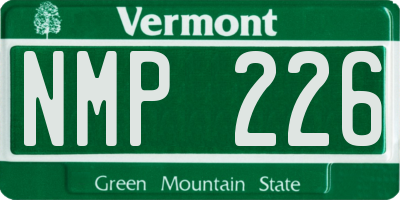 VT license plate NMP226